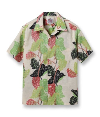 Lot No. DK39093 / DUKE KAHANAMOKU COTTON / LINEN HAWAIIAN SHIRT MONSTERA