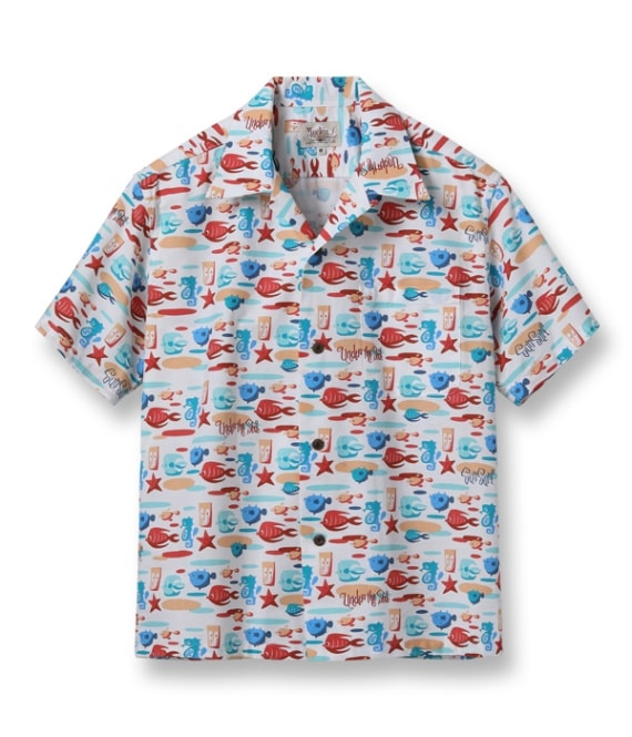 Lot No. SS39099 / COTTON OXFORD OPEN SHIRT UNDER THE SEA by MOOKIE