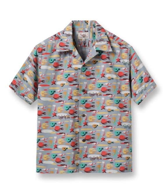 Lot No. SS39099 / COTTON OXFORD OPEN SHIRT UNDER THE SEA by MOOKIE