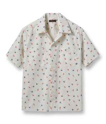 Lot No. SS38406 / COTTON TWILL REGULAR COLLAR SHIRT ��HULA & PALM TREE��