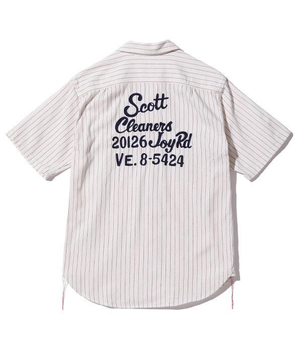 Lot No. SC39118 / COKE STRIPE WORK SHIRT with EMBROIDERED (SHORT SLEEVE)