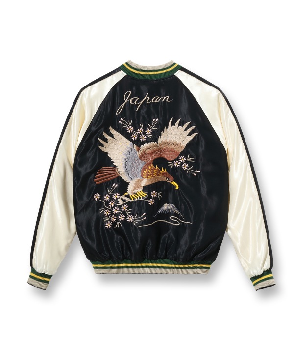 Lot No. TT15390-165 / Early 1950s Style Acetate Souvenir Jacket ROARING TIGER  EAGLE (Reversible Side)