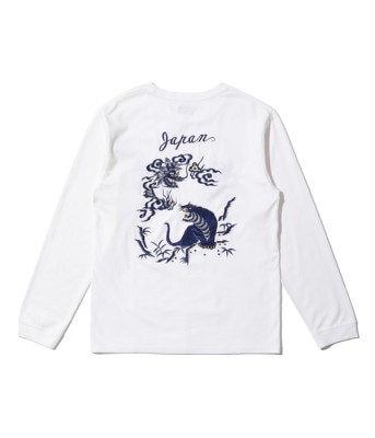 Lot No. TT69299 / LONG SLEEVE SUKA T-SHIRT EMBROIDERED ��EAGLE, TIGER & DRAGON��
