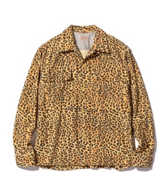 Lot No. SE29173 / Late 1950s Style Corduroy Sports Shirt ��LEOPARD��