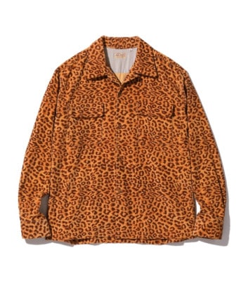 Lot No. SE29173 / Late 1950s Style Corduroy Sports Shirt ��LEOPARD��