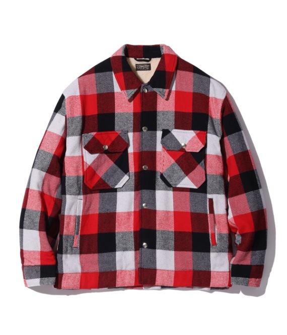 Lot No. SC15448 / 3-COLOR BLOCK CHECK HEAVY FLANNEL CPO JACKET