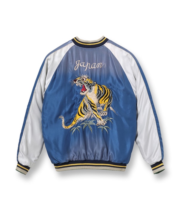 Lot No. TT15393-145 / Early 1950s Style Acetate Souvenir Jacket DRAGON HEAD  ROARING TIGER (AGING MODEL) (Reversible Side)