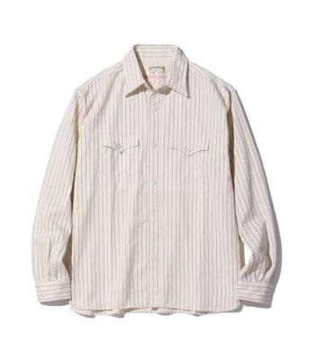 Lot No. SC29165 / FICTION ROMANCE 8.5oz. WHITE WABASH STRIPE WORK SHIRT