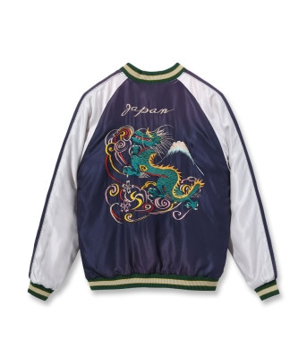 Lot No. TT15492-128 / Mid 1950s Style Acetate Souvenir Jacket DRAGON  DRAGON & TIGER (AGING MODEL)