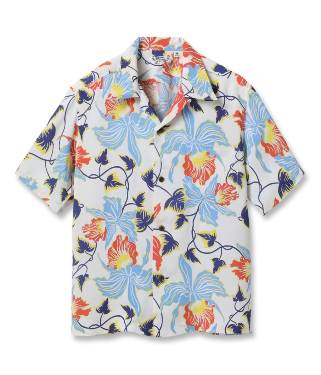 Lot No. SS39217 / RAYON HAWAIIAN SHIRT CATTLEYA ORCHID