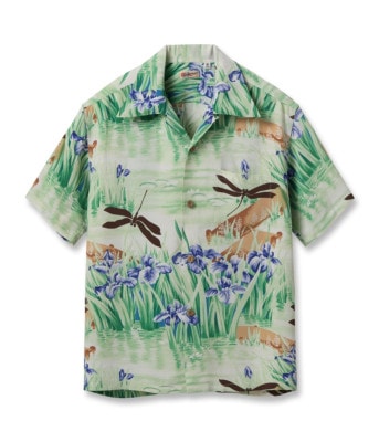 Lot No. SS39218 / RAYON HAWAIIAN SHIRT ��IRIS & DRAGONFLY��