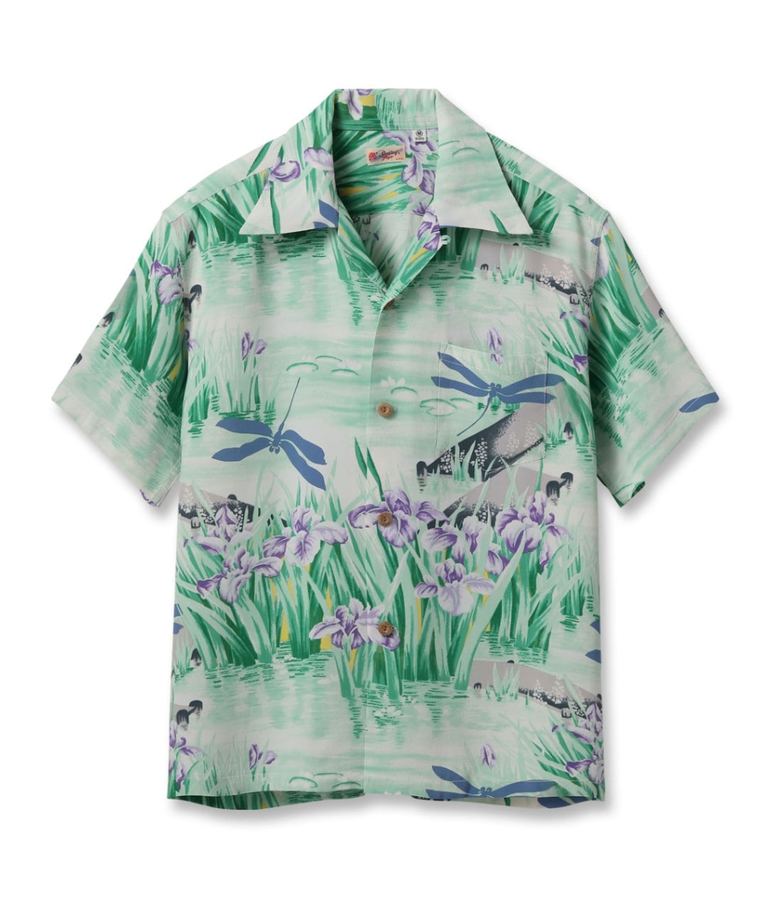 Lot No. SS39218 / RAYON HAWAIIAN SHIRT ��IRIS & DRAGONFLY��