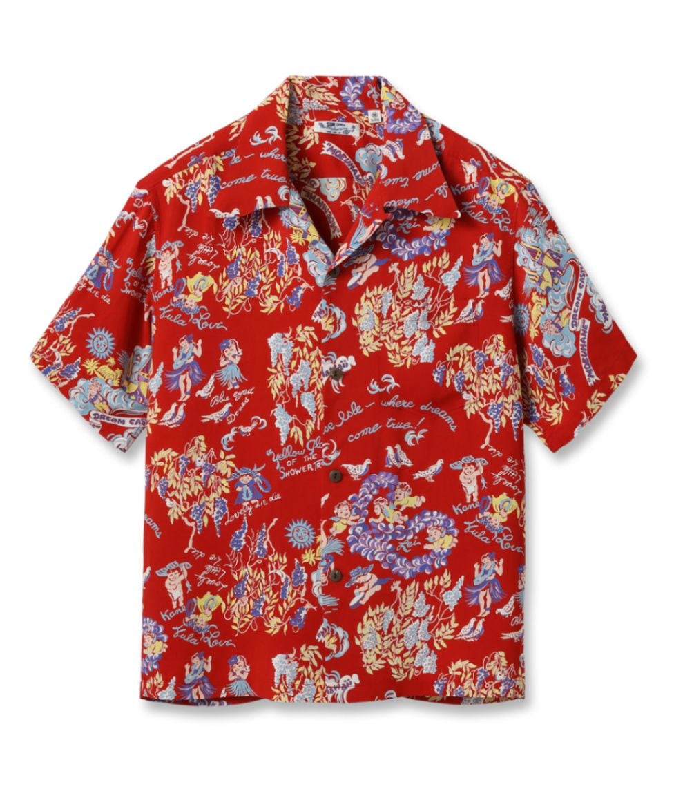 Lot No. SS39219 / RAYON HAWAIIAN SHIRT MOEUHANE -DREAM CASTLE-