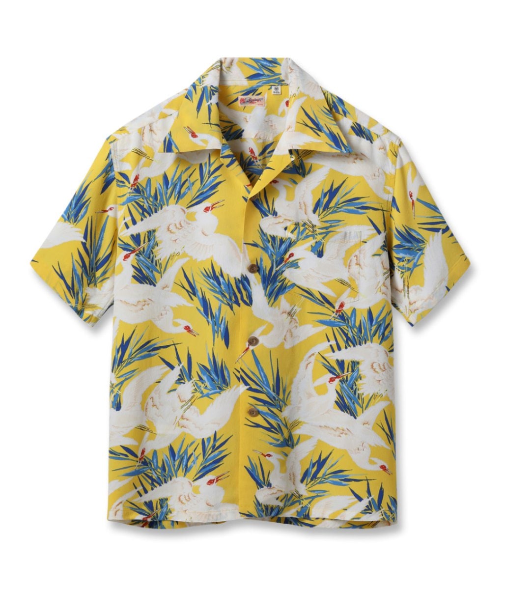 Lot No. SS39222 / RAYON HAWAIIAN SHIRT WHITE EGRET