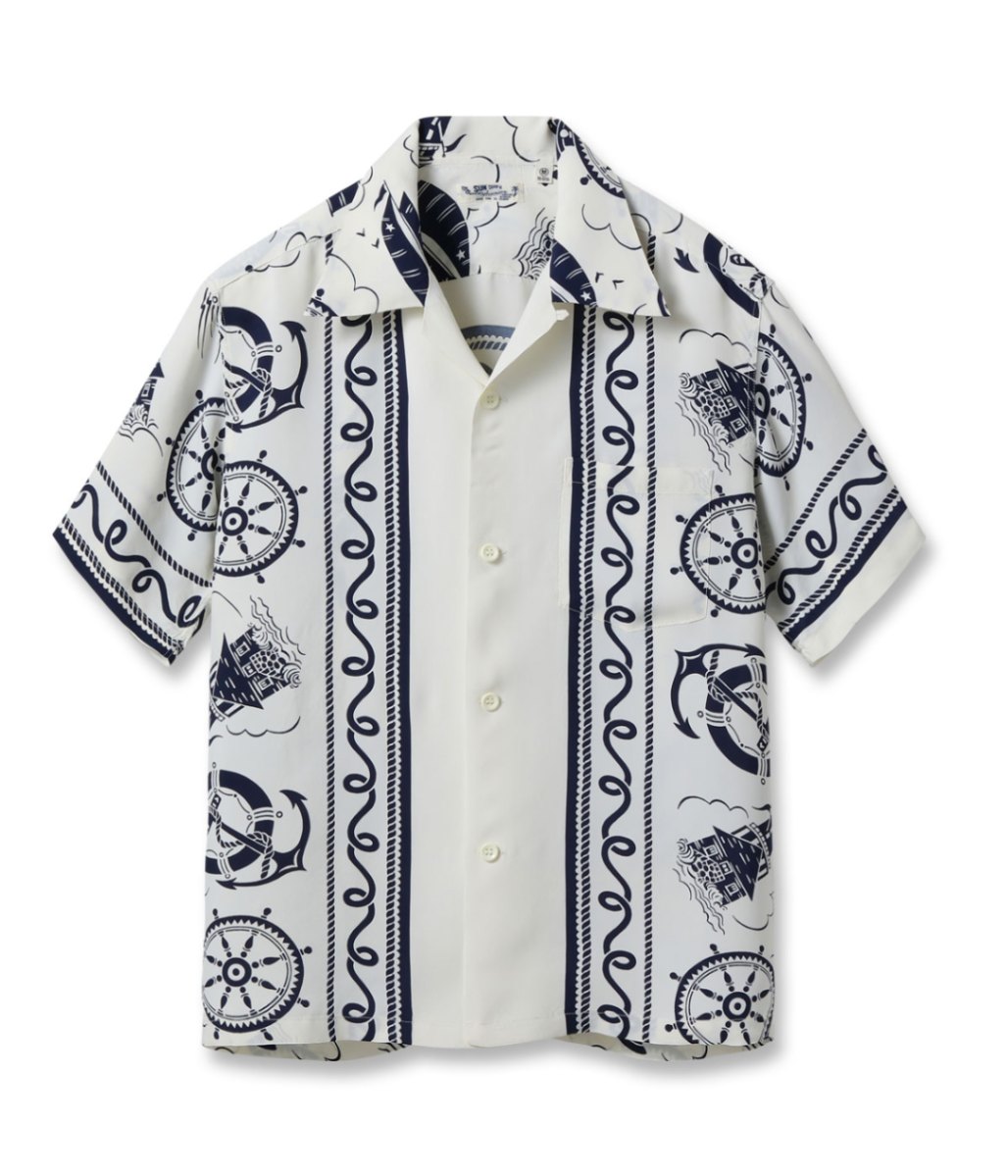 Lot No. SS39230 / RAYON HAWAIIAN SHIRT ALL ABOARD