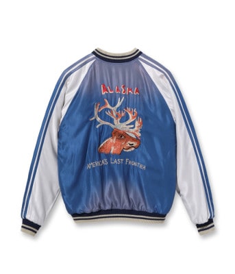 2024ǯ327 / Lot No. TT15492-119 / Late 1950s Style Acetate Souvenir Jacket POLAR BEAR  MOOSE (AGING MODEL) (Reversible Side)