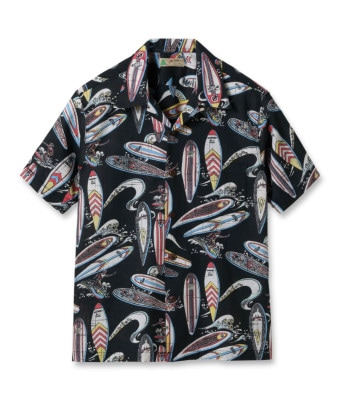 Lot No. SS39284 / COTTON �� LINEN OPEN SHIRT ��SURFBOARDS��