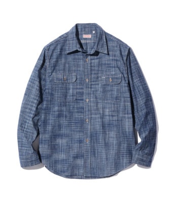 Lot No. SC29264 / FICTION ROMANCE 6.9oz. INDIGO KASURI WORK SHIRT