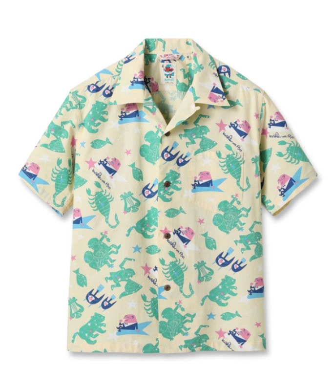 Lot No. SS39332 / COTTON SEERSUCKER OPEN SHIRT ��ZODIAC SIGN�� by ������ʿ with MOOKIE