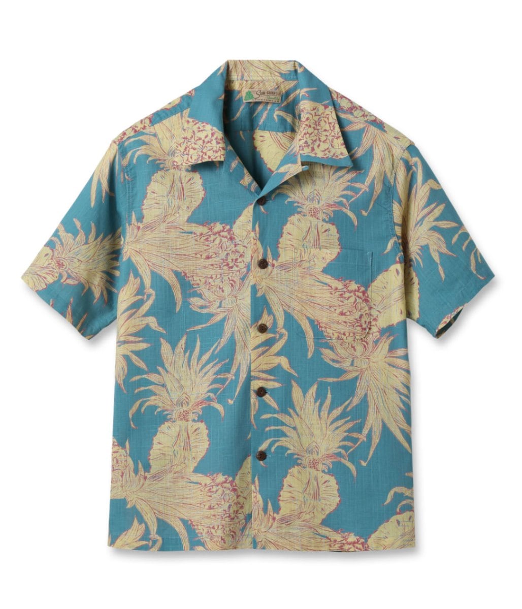 Lot No. SS39285 / COTTON  LINEN OPEN SHIRT ISLAND PINEAPPLE