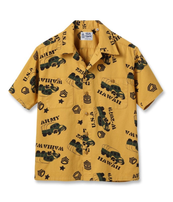 Lot No. SS39279 / COTTON HERRINGBONE OPEN SHIRT ��ARMY VEHICLE��