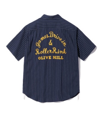 Lot No. SC39305 / COKE STRIPE WORK SHIRT with EMBROIDERED (SHORT SLEEVE)