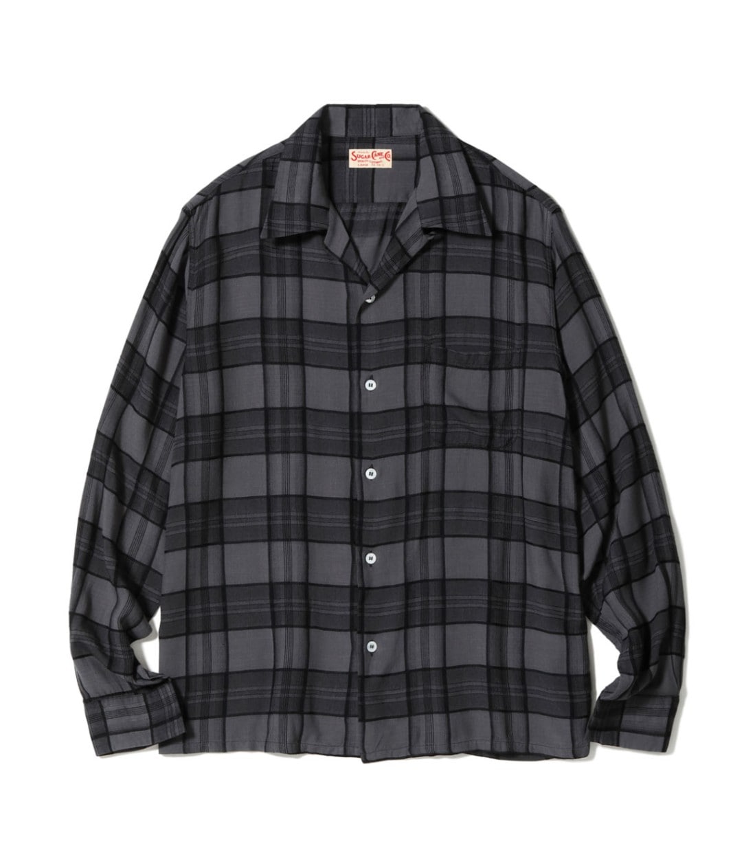 Lot No. SC29378 / RAYON DOBBY CHECK OPEN SHIRT