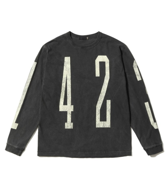 Lot No. MO69340 / MODUCT PIGMENT DYED UNLUCKY NUMBER T-SHIRT (LONG SLEEVE)