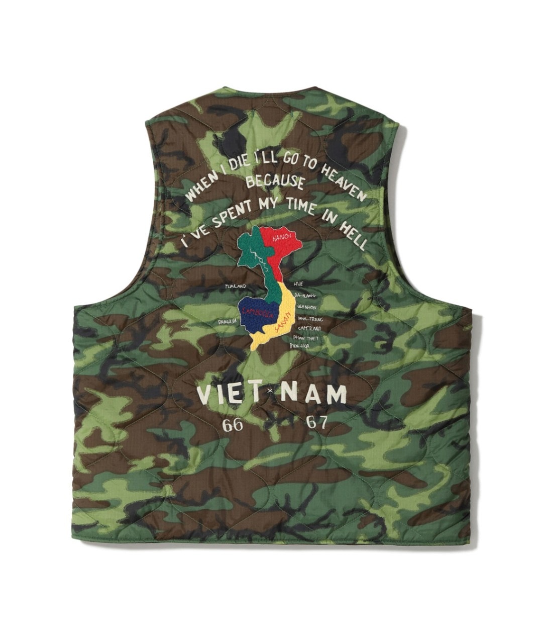 Lot No. TT15549 / Mid 1960s Style Vietnam Liner Vest VIETNAM MAP