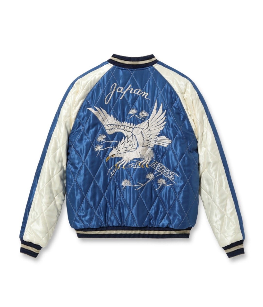 Lot No. TT15544-119 / Mid 1950s Style Velveteen Souvenir Jacket ROARING TIGER  WHITE EAGLE (Reversible Side)