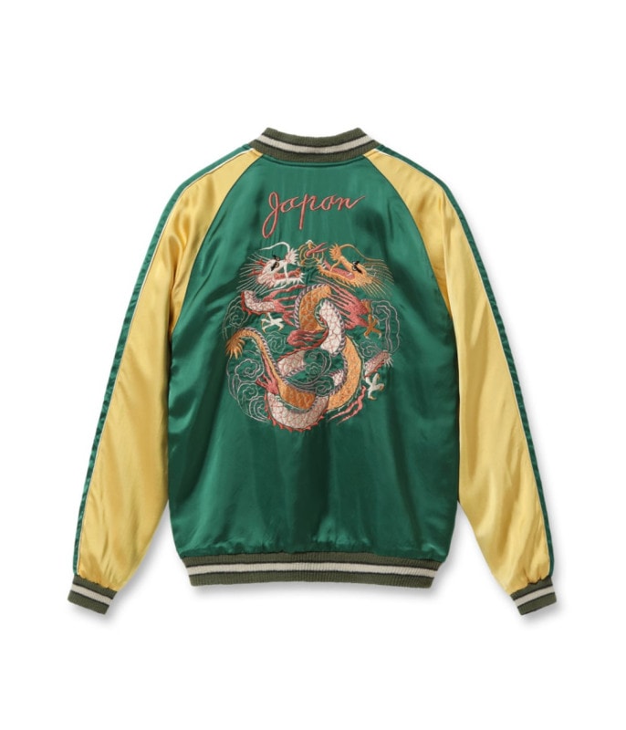 Lot No. TT15619-119 / Early 1950s Style Acetate Souvenir Jacket ��KOSHO & CO.�� Special Edition ��SILVER DRAGON�� �� ��TANGLED DRAGONS�� (Reversible Side)