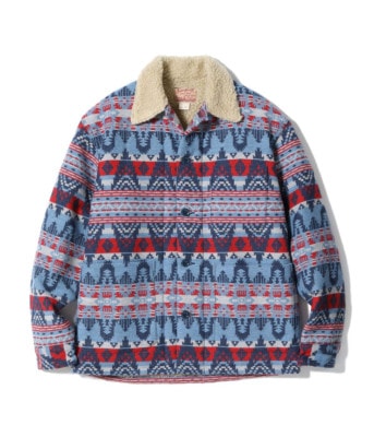 Lot No. SC15651 / NATIVE AMERICAN WOOL JACQUARD WORK COAT BOA LINING