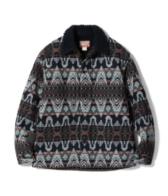 Lot No. SC15651 / NATIVE AMERICAN WOOL JACQUARD WORK COAT BOA LINING