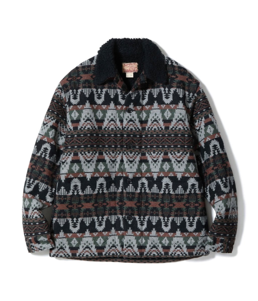 Lot No. SC15651 / NATIVE AMERICAN WOOL JACQUARD WORK COAT BOA LINING