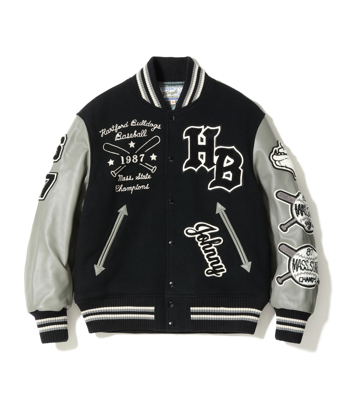 Lot No. WV15604-119 / 30oz. WOOL MELTON AWARD JACKET BULLDOGS (BLACK)