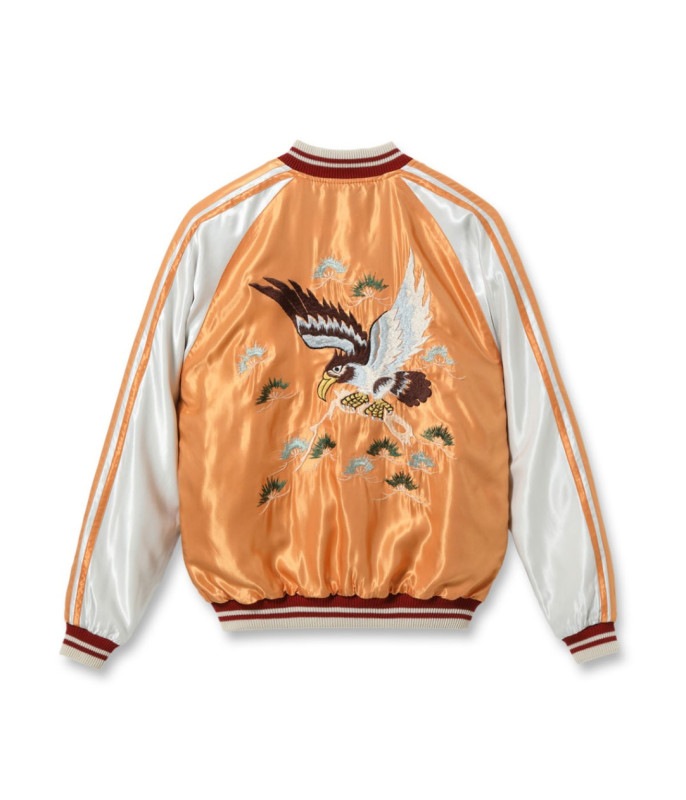 Lot No. TT15682-119 / Early 1950s Style Acetate Souvenir Jacket ��WHITE DRAGON�� �� ��EAGLE�� (Reversible Side)