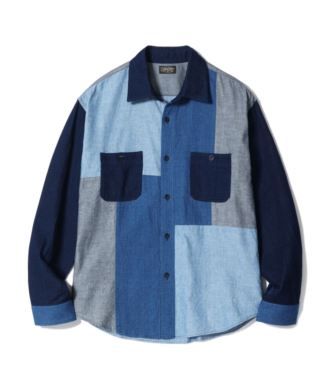 Lot No. SC29522 / INDIGO CHAMBRAY  INDIGO DOBBY CLOTH CRAZY WORK SHIRT