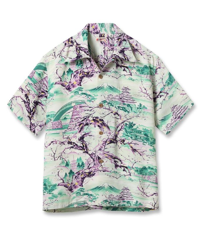 Lot No. SS39422 / RAYON HAWAIIAN SHIRT ��SCENERY OF JAPAN��