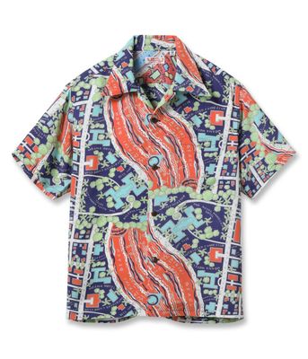 Lot No. SS39424 / RAYON HAWAIIAN SHIRT WAIKIKI MAP