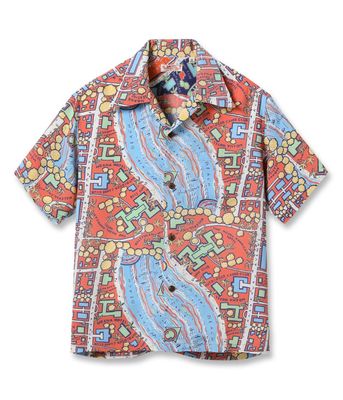 Lot No. SS39424 / RAYON HAWAIIAN SHIRT WAIKIKI MAP