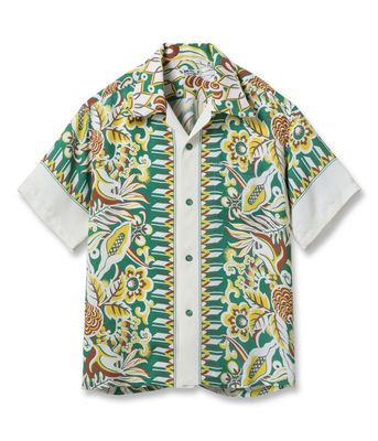 Lot No. SS39430 / RAYON HAWAIIAN SHIRT FLOWER FIELD BORDER