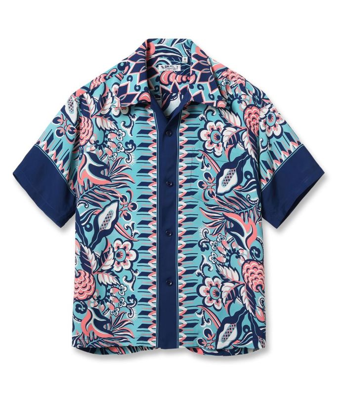 Lot No. SS39430 / RAYON HAWAIIAN SHIRT ��FLOWER FIELD BORDER��