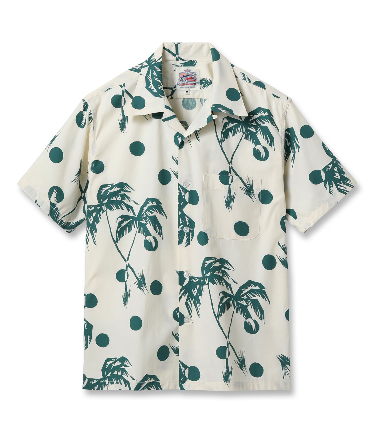Lot No. DK39451 / DUKE KAHANAMOKU COTTON HAWAIIAN SHIRT MOONLIGHT PALMTREE