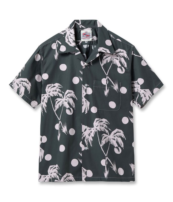 Lot No. DK39451 / DUKE KAHANAMOKU COTTON HAWAIIAN SHIRT ��MOONLIGHT PALMTREE��