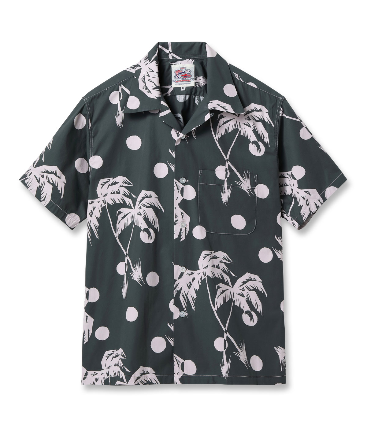 Lot No. DK39451 / DUKE KAHANAMOKU COTTON HAWAIIAN SHIRT MOONLIGHT PALMTREE