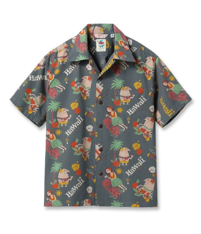 Lot No. SS39537 / COTTON SEERSUCKER OPEN SHIRT TRIP TO HAWAII by ʿ with MOOKIE