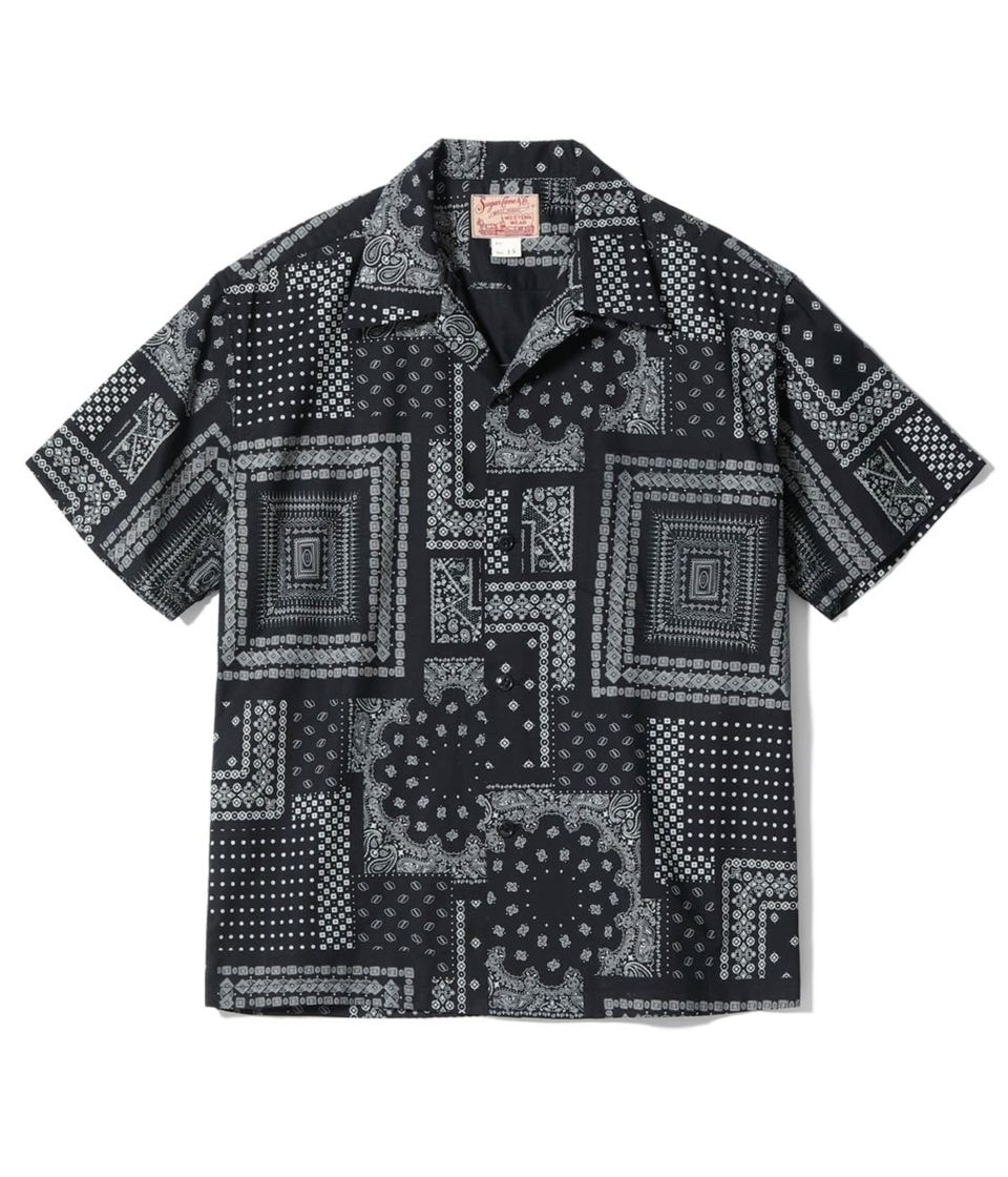 Lot No. SC39465 / NATIVE AMERICAN BANDANA PATCHWORK PRINT OPEN SHIRT