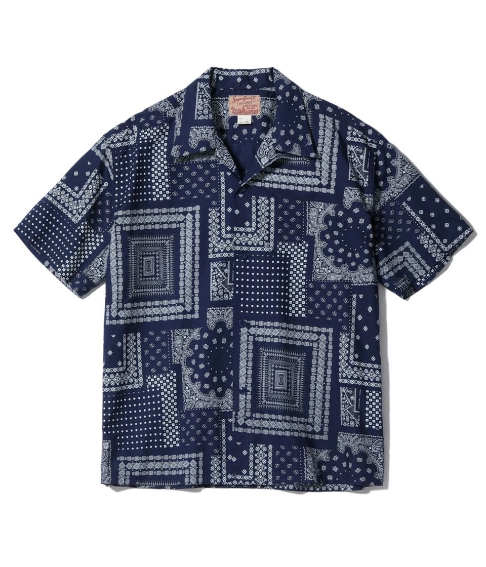 Lot No. SC39465 / NATIVE AMERICAN BANDANA PATCHWORK PRINT OPEN SHIRT
