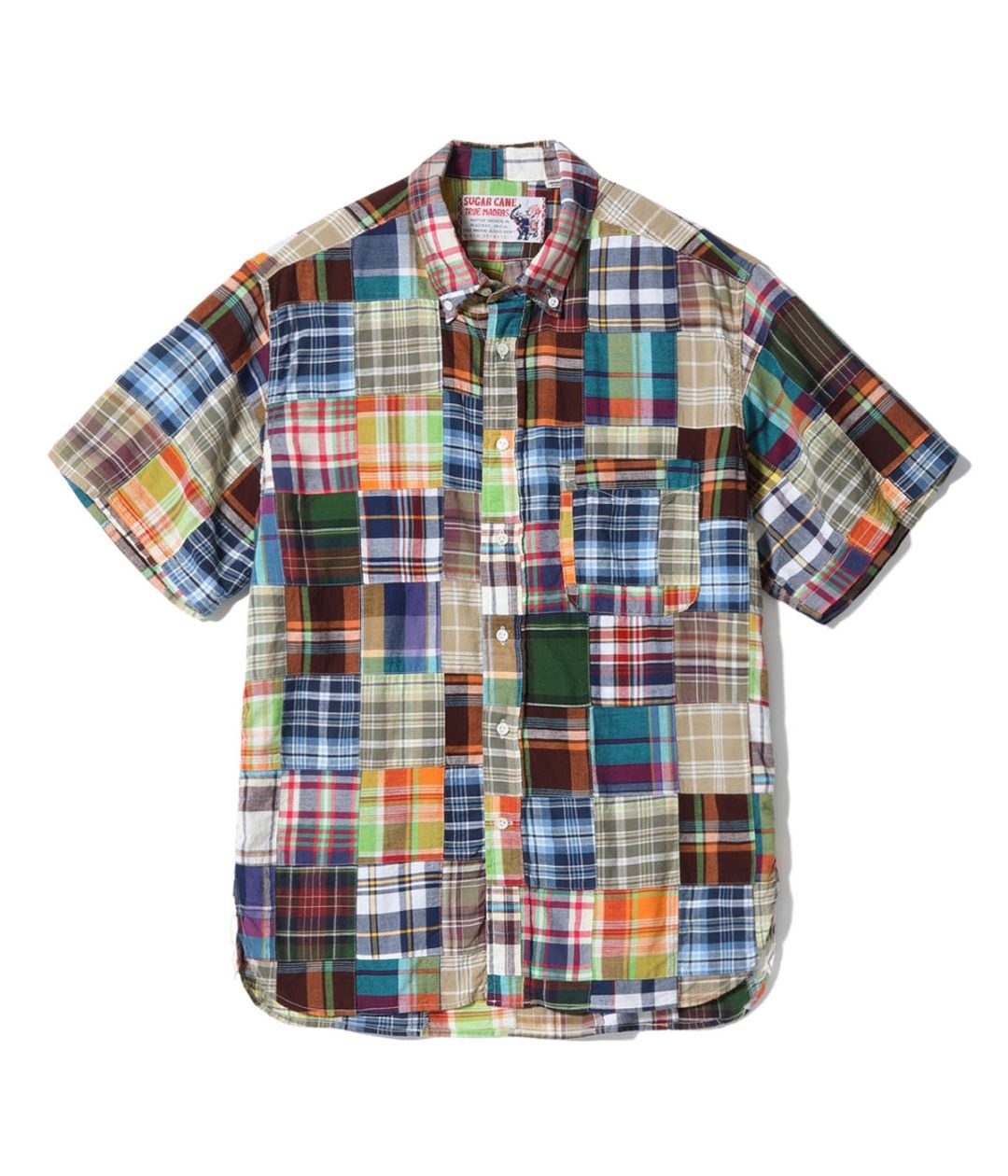 Lot No. SC39515 / MADRAS CHECK PATCHWORK BUTTON DOWN SHIRT