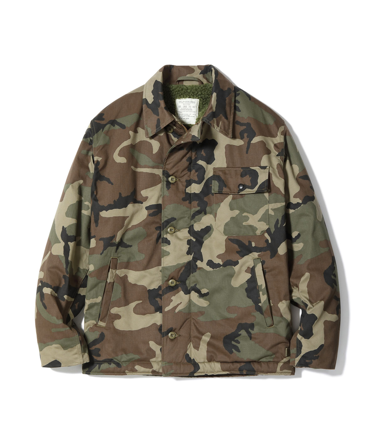 Lot No. BR15763 / Type DECK A-2 BUZZ RICKSON MFG. CO., INC CAMOUFLAGE VERSION